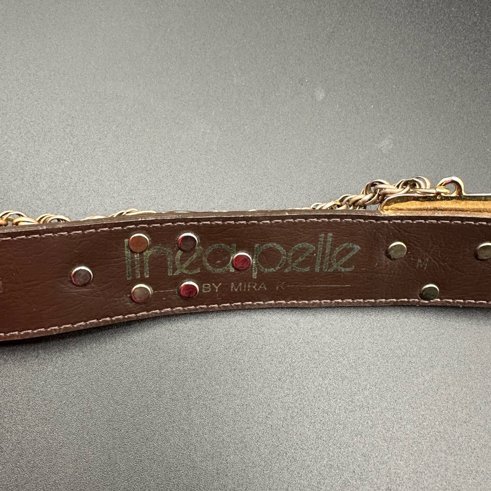 Vintage Linea Pelle by Mira K Brown Croco Belt – Size M, 1980s–90s-GORGEOUS!! - Picture 15 of 16